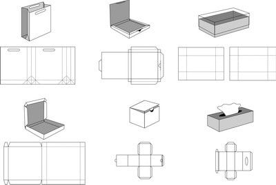 Die-cut retail boxes manufactured by Padma Accessories